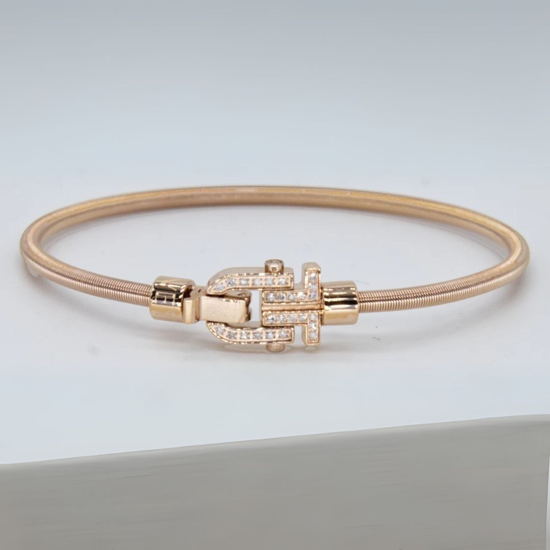 Diapason VIBES Bangle Pink String , Pink Buckle and Diamonds