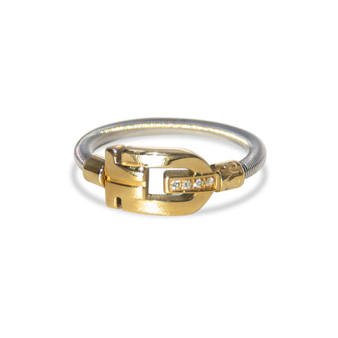 Diapason VIBES Ring Bicolor - Yellow and Silver with Diamonds