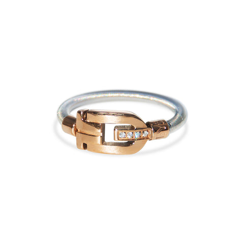 Diapason VIBES Ring Bicolor - Pink and Silver with Diamonds