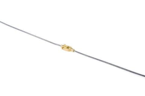 Diapason Bracelet in 18K Yellow Gold with Diamonds on Sterling Silver chain