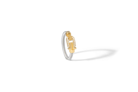 VEYS® Diapason Ring in 18K Yellow Gold with Diamonds on Sterling Silver