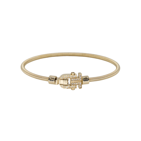 Diapason VIBES Bangle Yellow String, Yellow Buckle and Diamonds