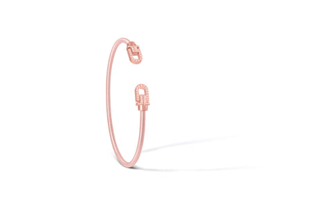 Diapason Open Bangle in 18K Rose Gold with Full Diamonds