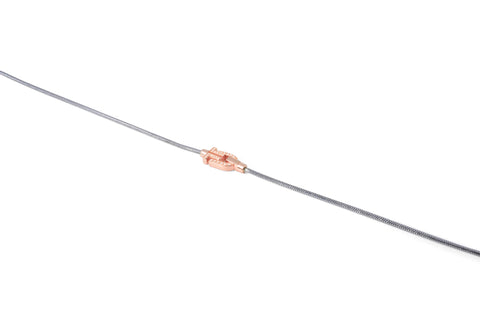 Diapason Bracelet in 18K Rose Gold with Diamonds on Sterling Silver chain