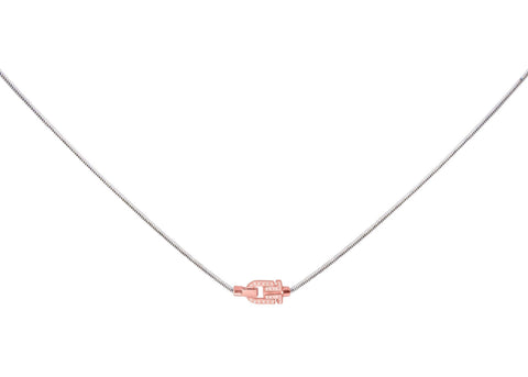 Diapason Necklace in 18K Rose Gold with Diamonds on Sterling Silver Chain