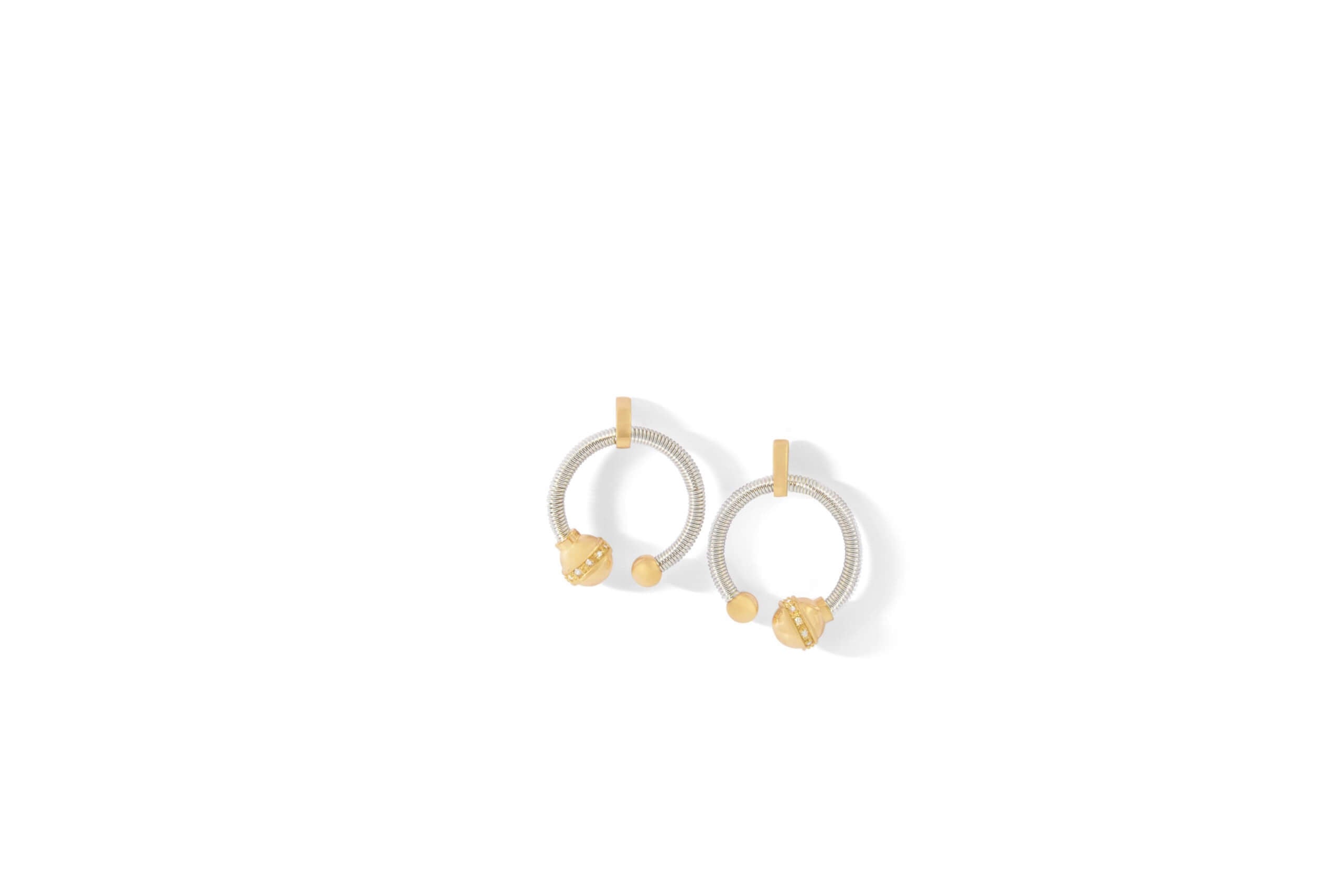 Prelude Sphere Earrings In 18K Gold And Sterling Silver 925 1